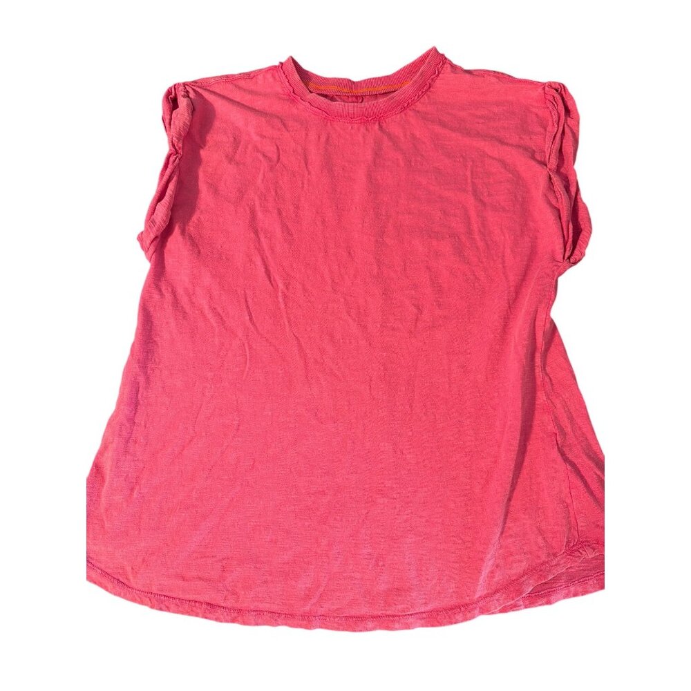 Pilcro Anthropologie Pink Rolled Sleeves Tunic Shirt Sz Large Cotton Soft READ
